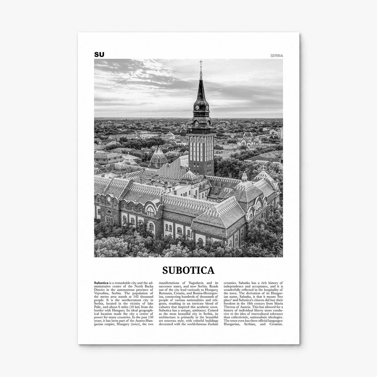 Subotica Newspaper Poster, print only (unframed)