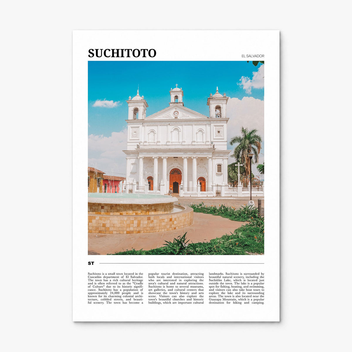 Suchitoto Travel Poster, print only (unframed)