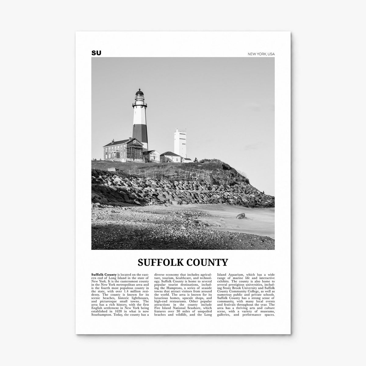 Suffolk County, New York Newspaper Poster, print only (unframed)