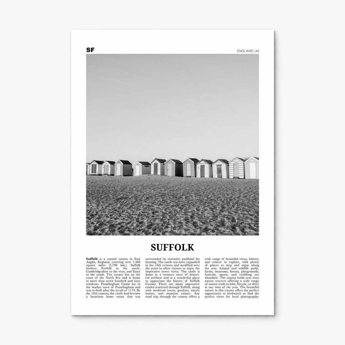 Suffolk Newspaper Poster, print only (unframed)
