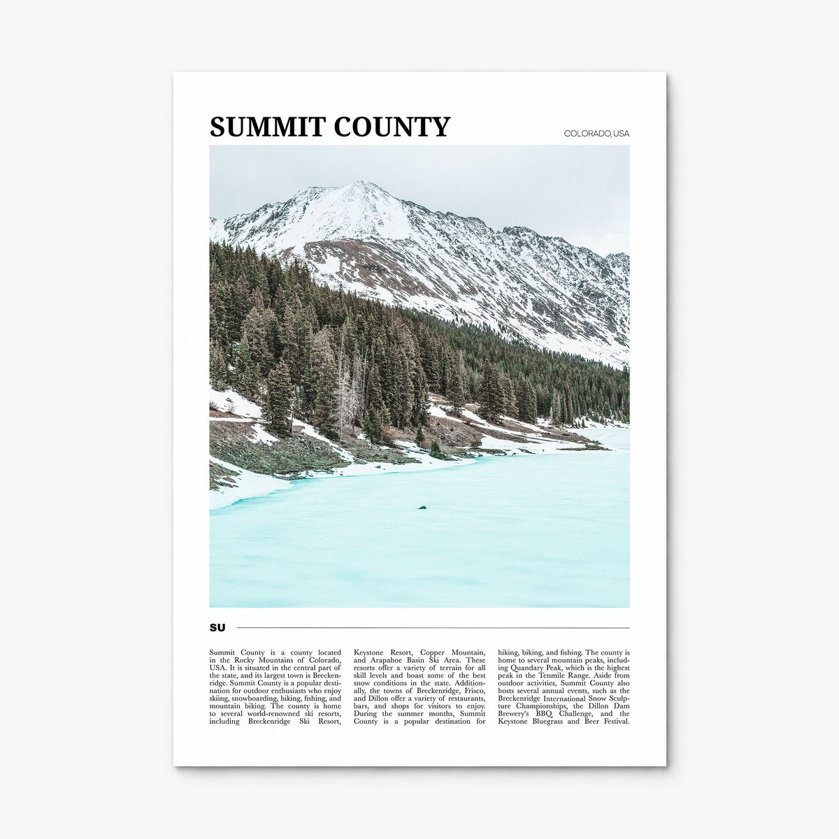 Summit County Travel Poster, print only (unframed)