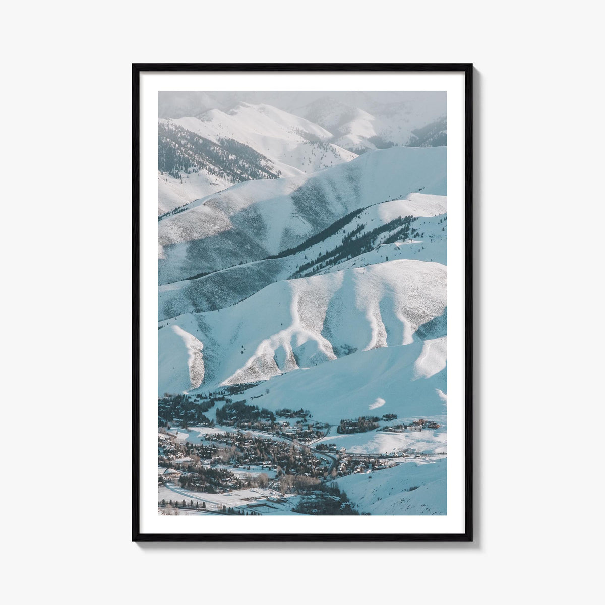 Sun Valley no. 2 colorful photo poster of Idaho, USA – vertical wall art, unframed print shown in interior mockup