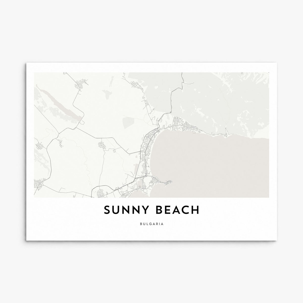 Sunny Beach Map Poster, print only (unframed)