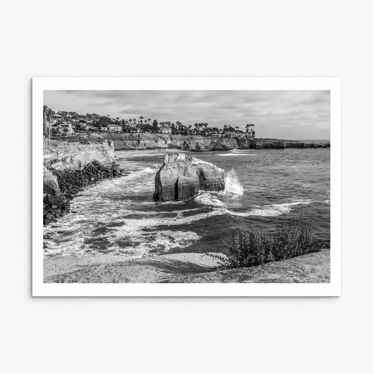 Sunset Cliffs Photo Poster, print only (unframed), white border