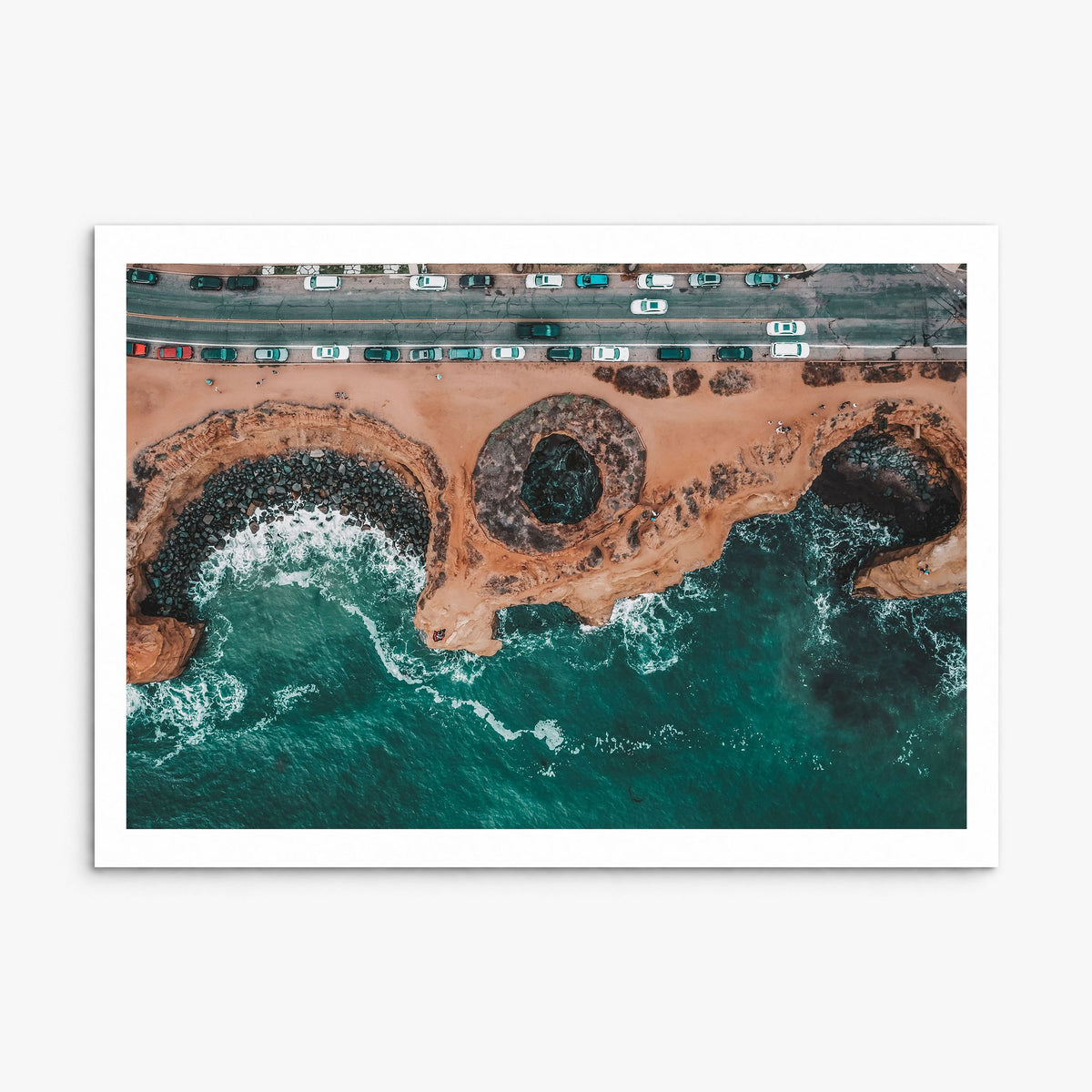 Sunset Cliffs Photo Poster, print only (unframed), white border