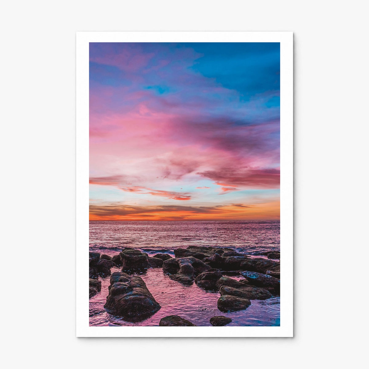 Sunset Cliffs Photo No 2 Poster, print only (unframed), white border