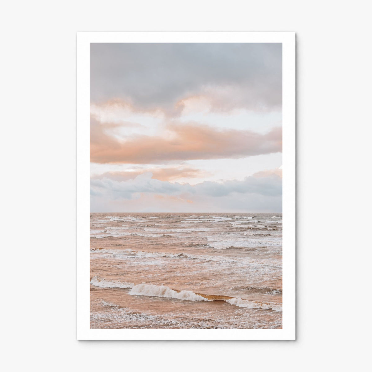 Sunset Waves Photo No 1 Poster, print only (unframed), white border