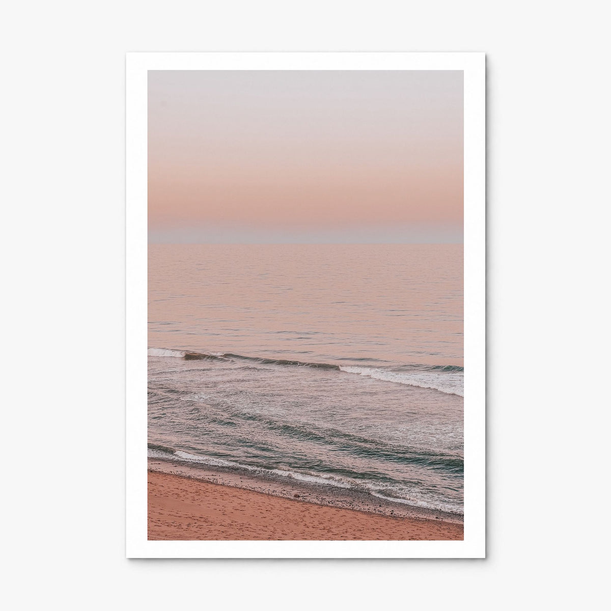 Sunset Waves Photo No 2 Poster, print only (unframed), white border