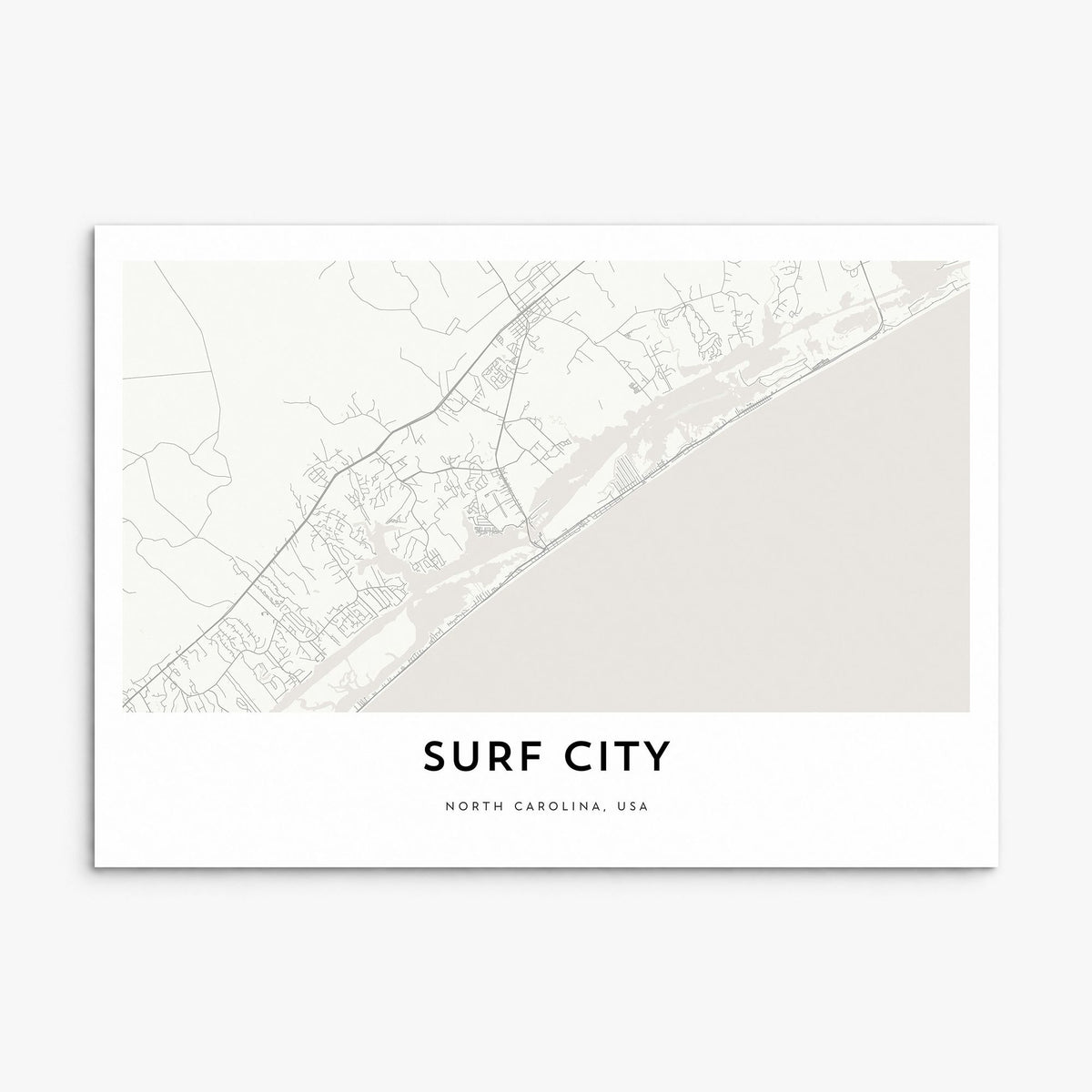 Surf City Map Poster, print only (unframed)