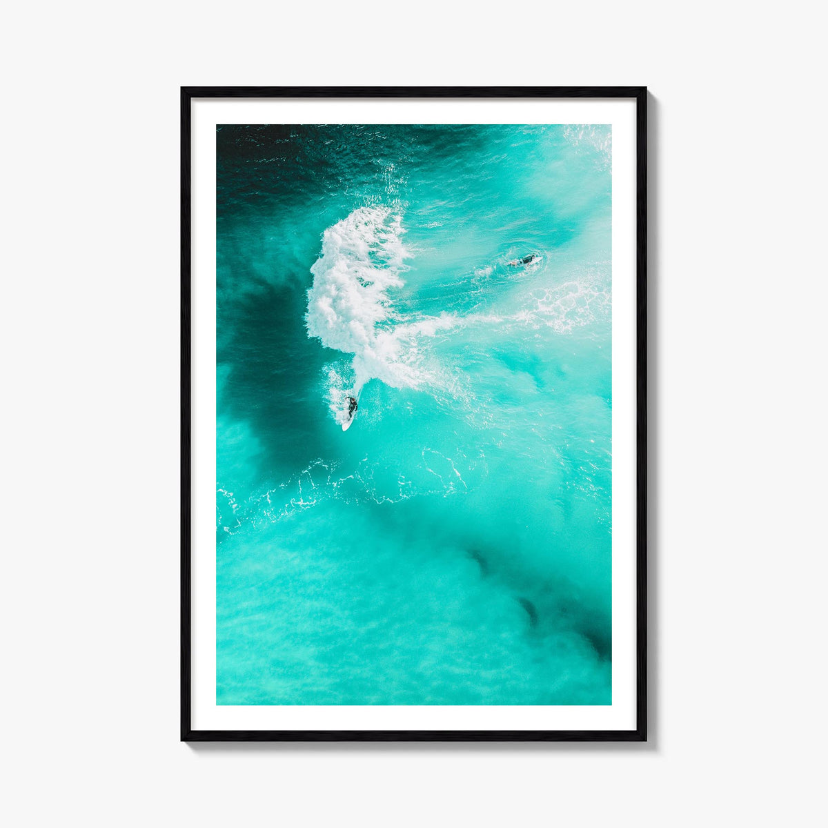 Surfing no. 1 colorful photo poster – vertical wall art, unframed print shown in interior mockup