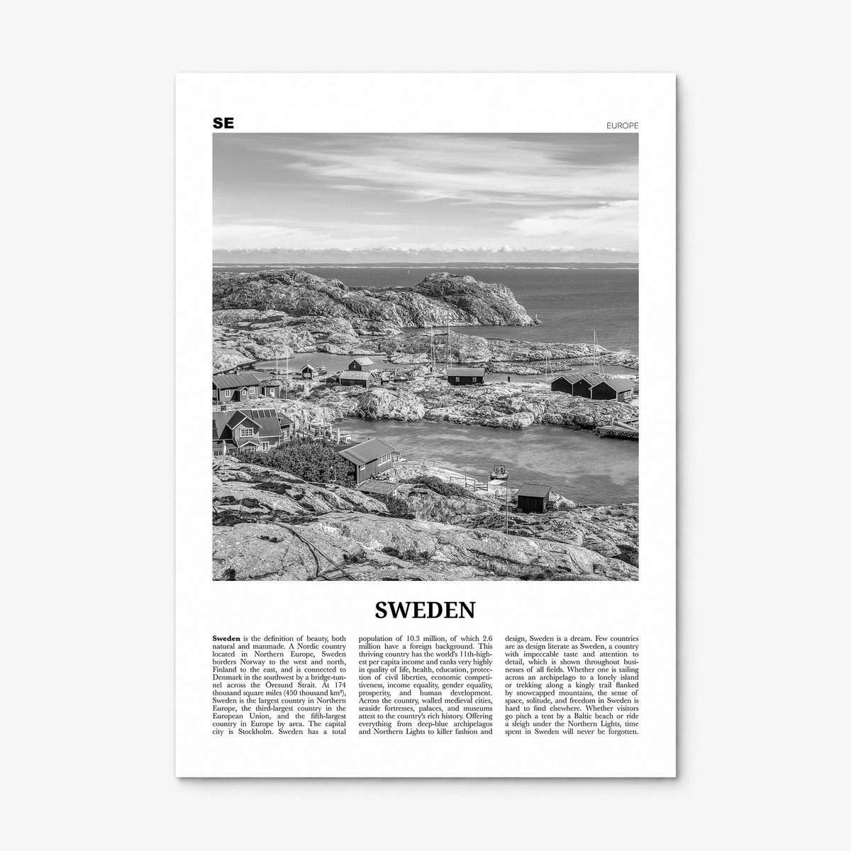 Sweden Newspaper Poster, print only (unframed)