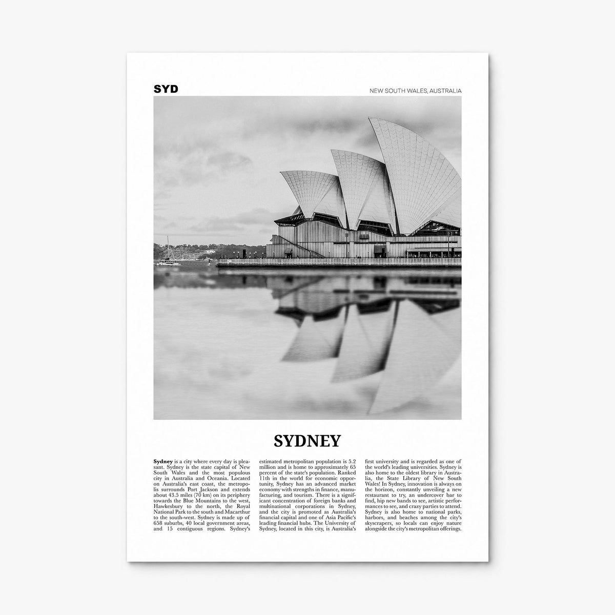 Sydney Newspaper No 1 Poster, print only (unframed)