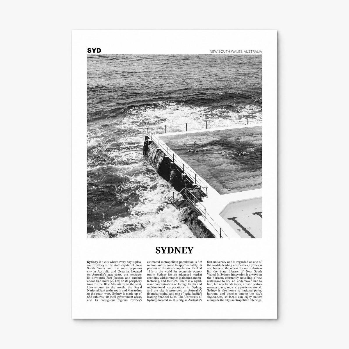 Sydney Newspaper No 4 Poster, print only (unframed)