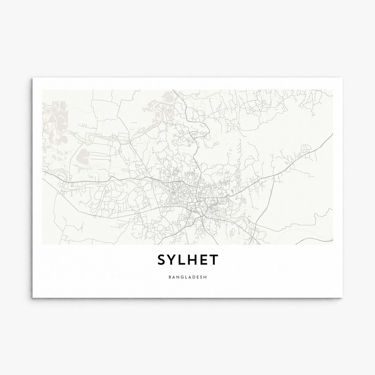 Sylhet Map Poster, print only (unframed)