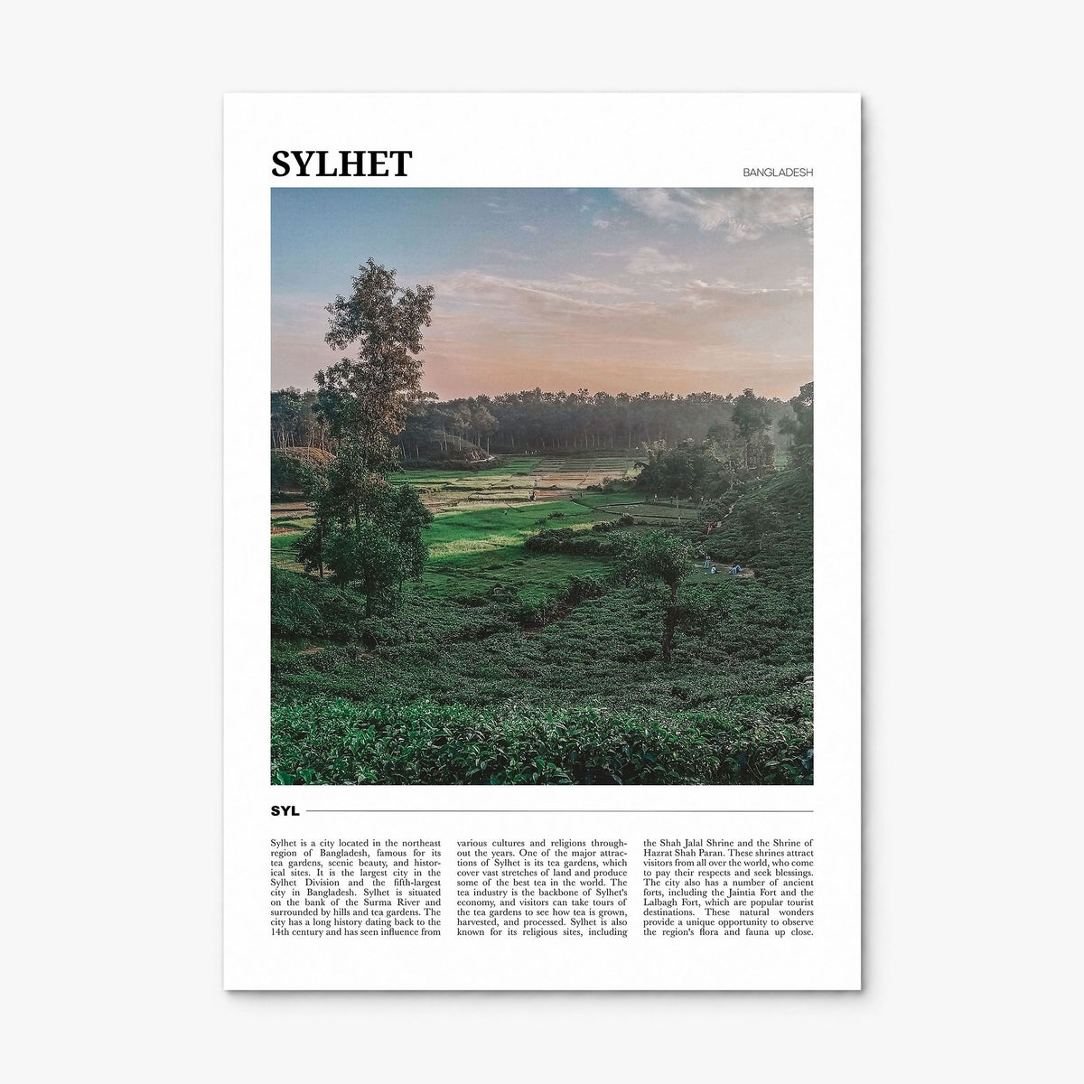 Sylhet Travel Poster, print only (unframed)
