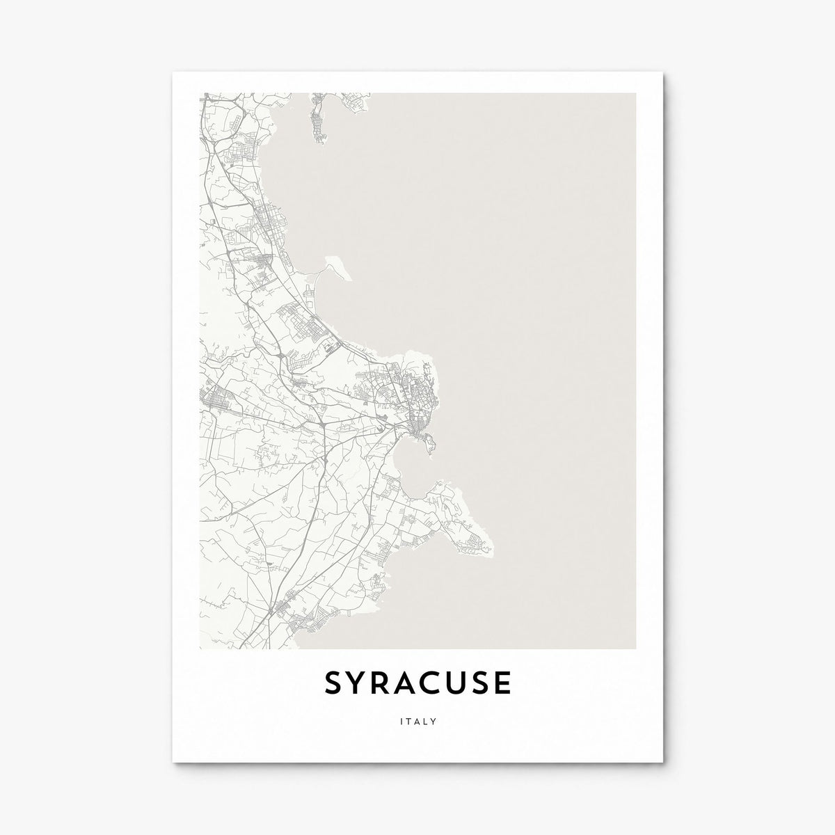 Syracuse, Italy Map Poster, print only (unframed)