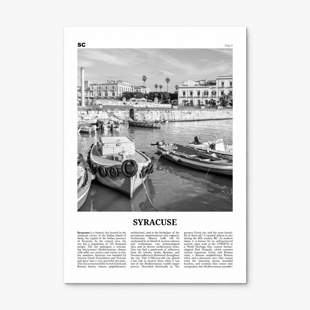 Syracuse, Italy Newspaper No 1 Poster, print only (unframed)