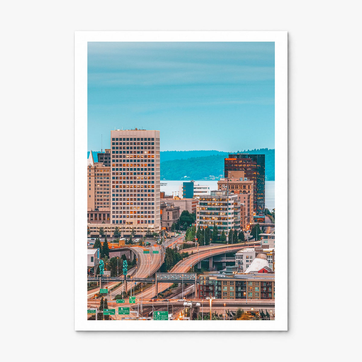 Tacoma Photo Poster, print only (unframed), white border
