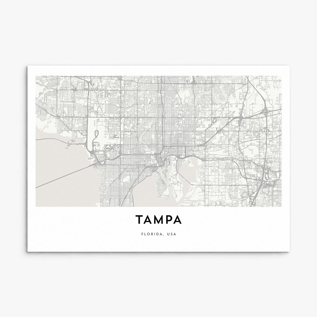 Tampa Map Poster, print only (unframed)