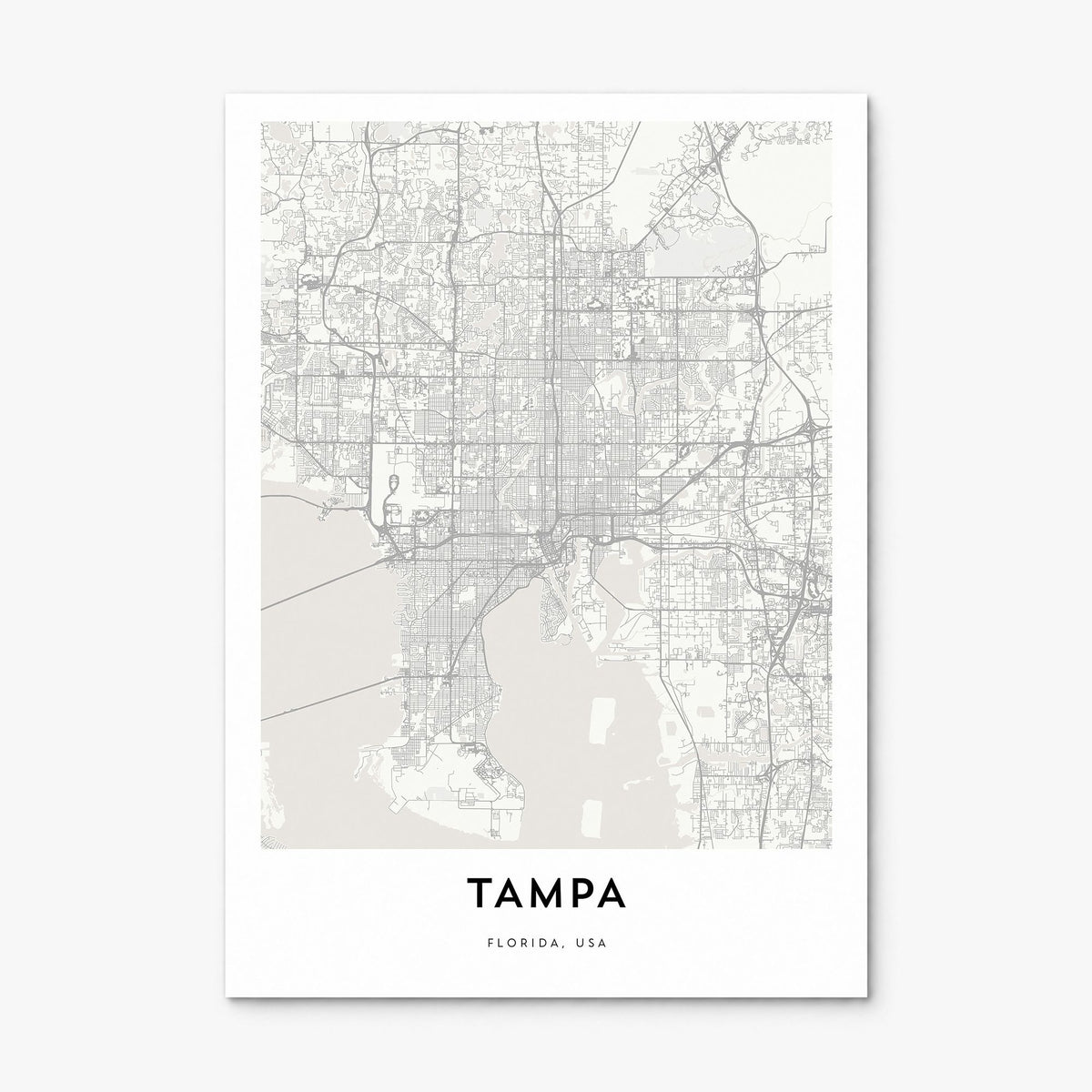 Tampa Map Poster, print only (unframed)