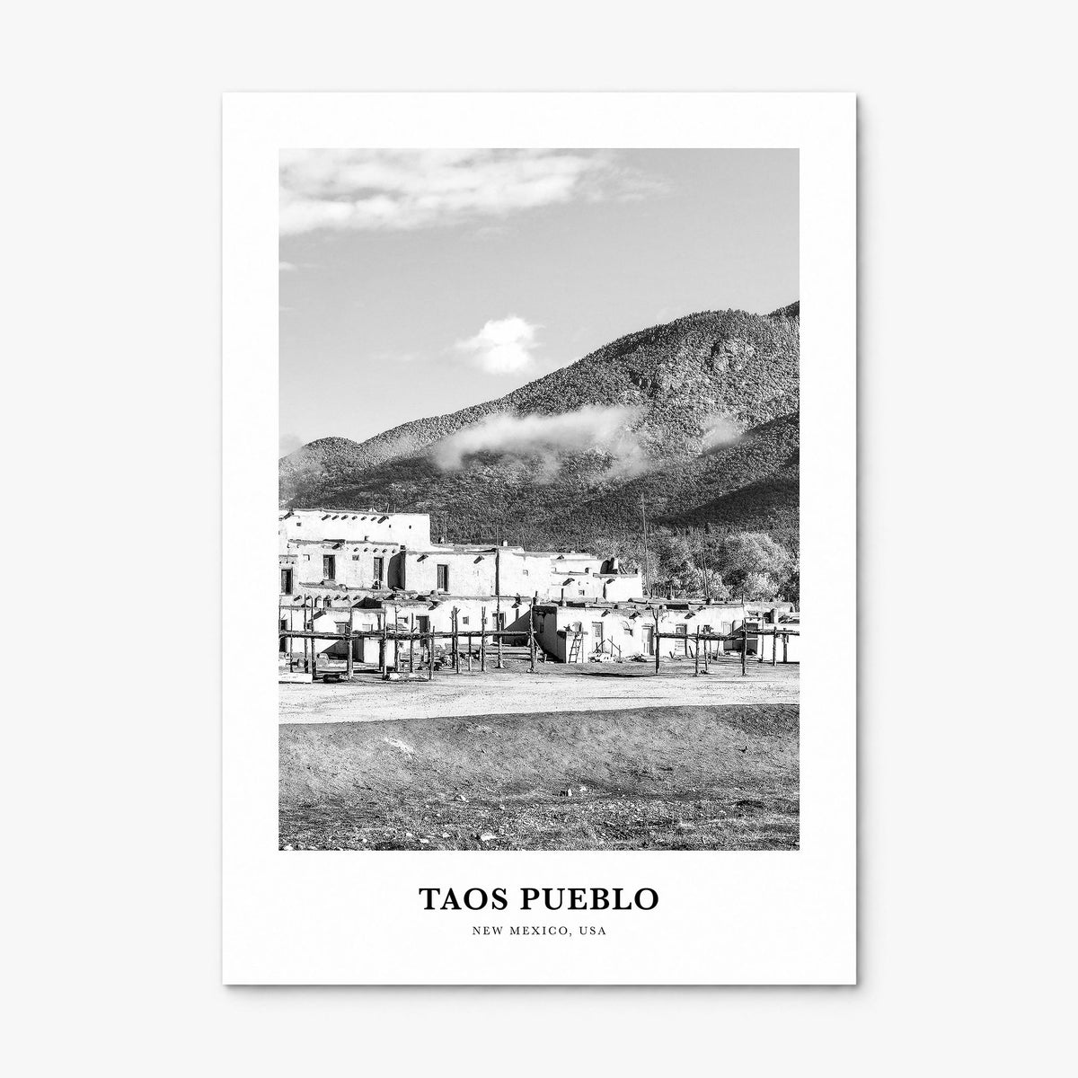 Taos Pueblo Classic Poster, print only (unframed)