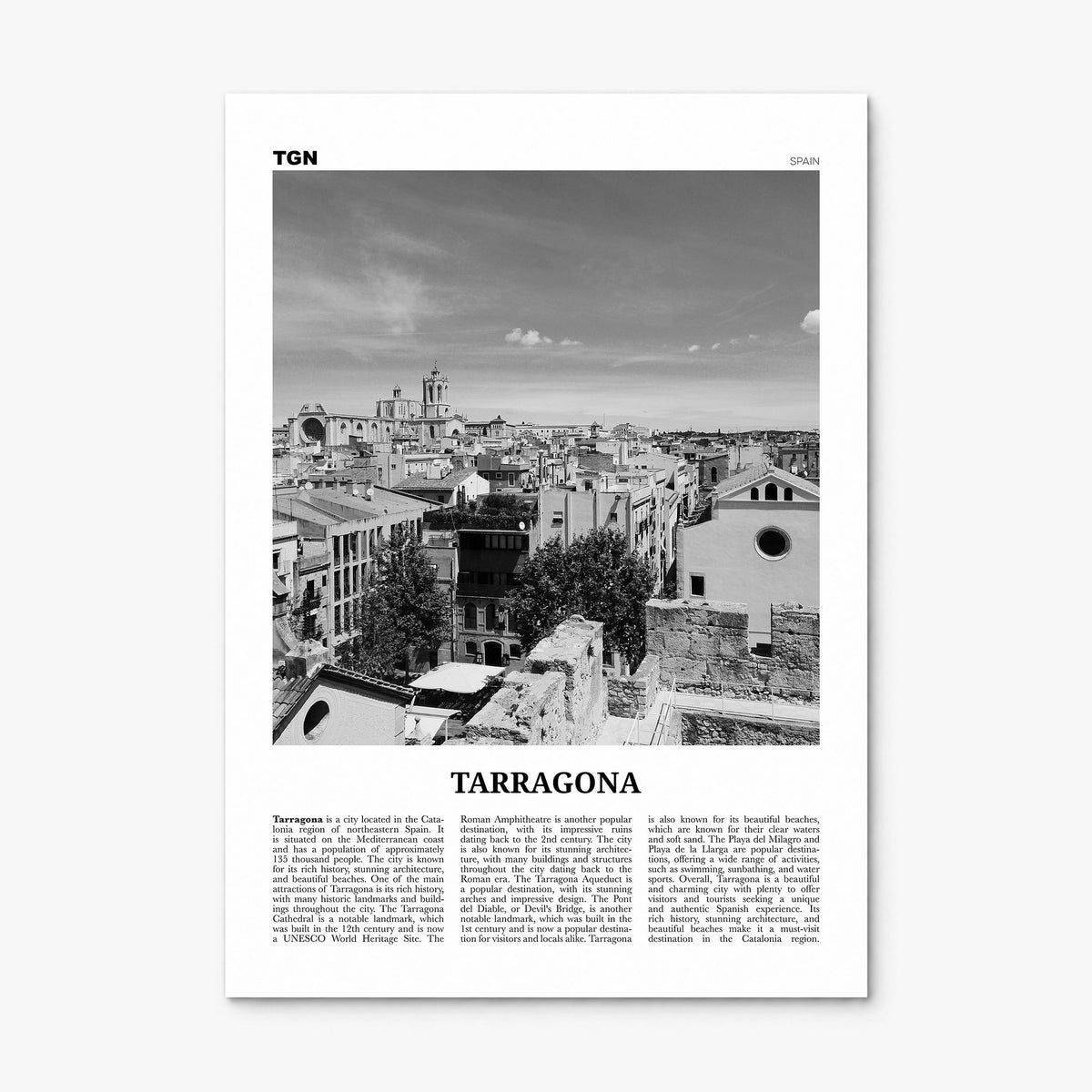 Tarragona Newspaper Poster, print only (unframed)