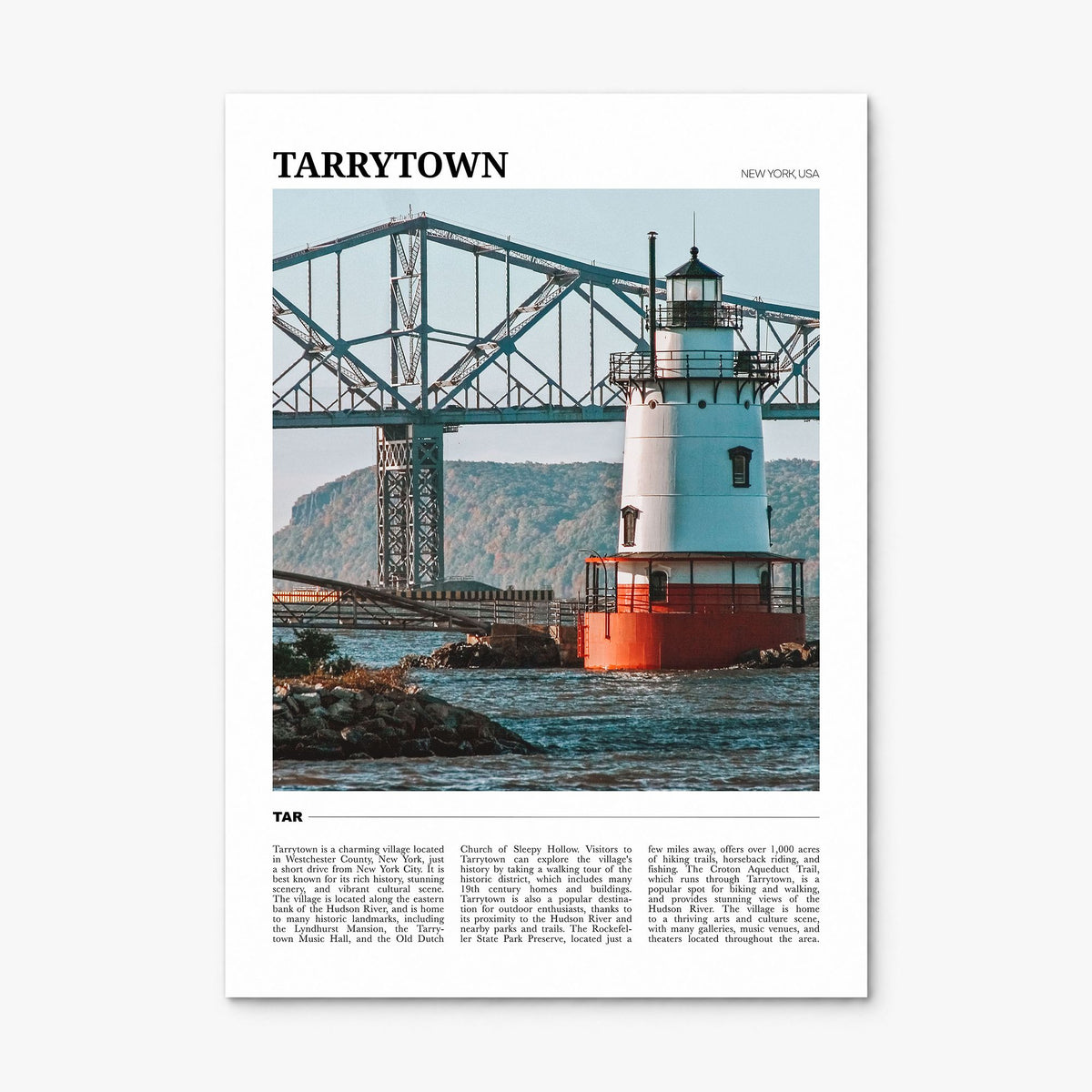 Tarrytown Travel Poster, print only (unframed)
