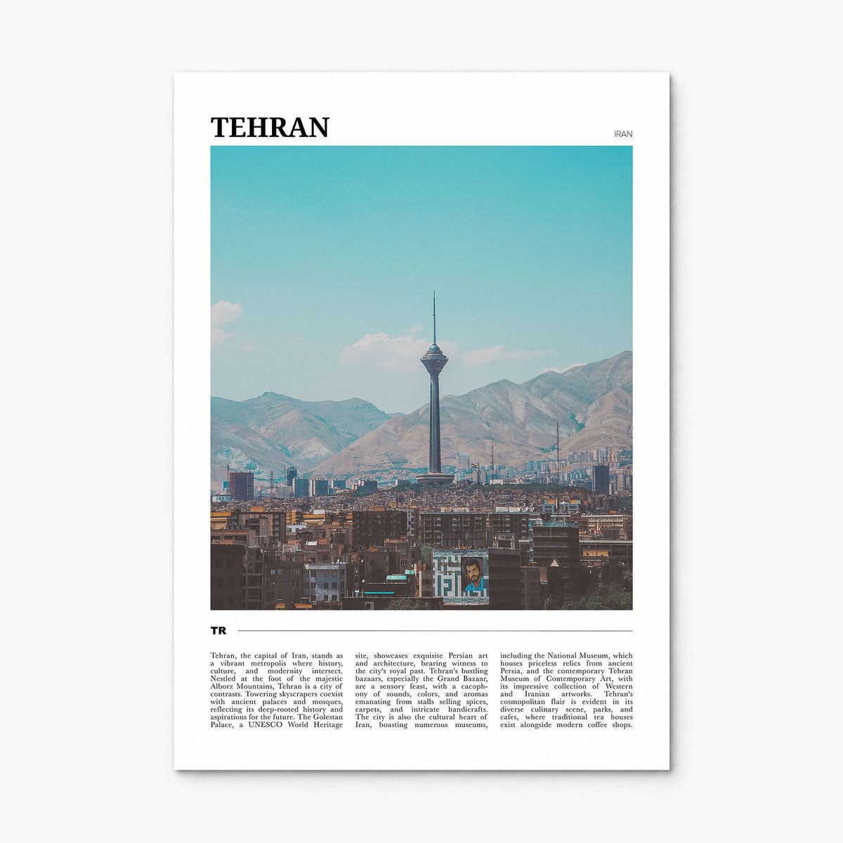 Tehran Travel Poster, print only (unframed)