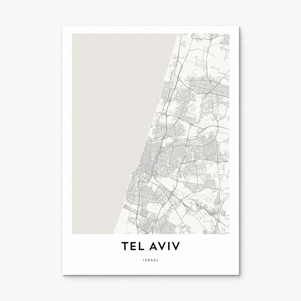 Tel Aviv Map Poster, print only (unframed)