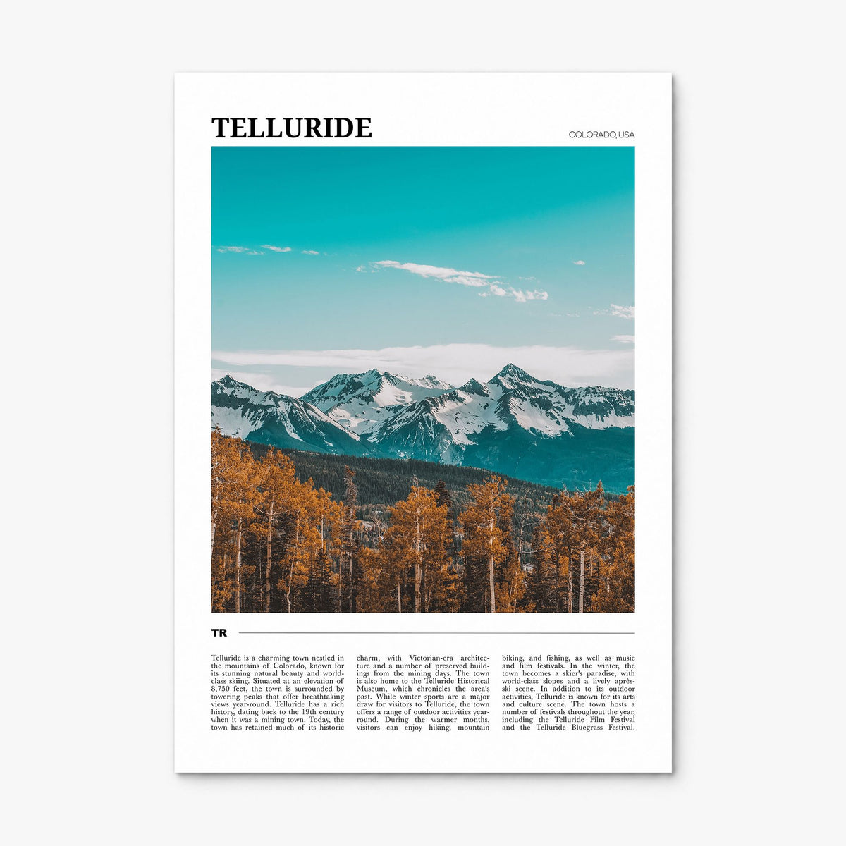 Telluride Travel Poster, print only (unframed)