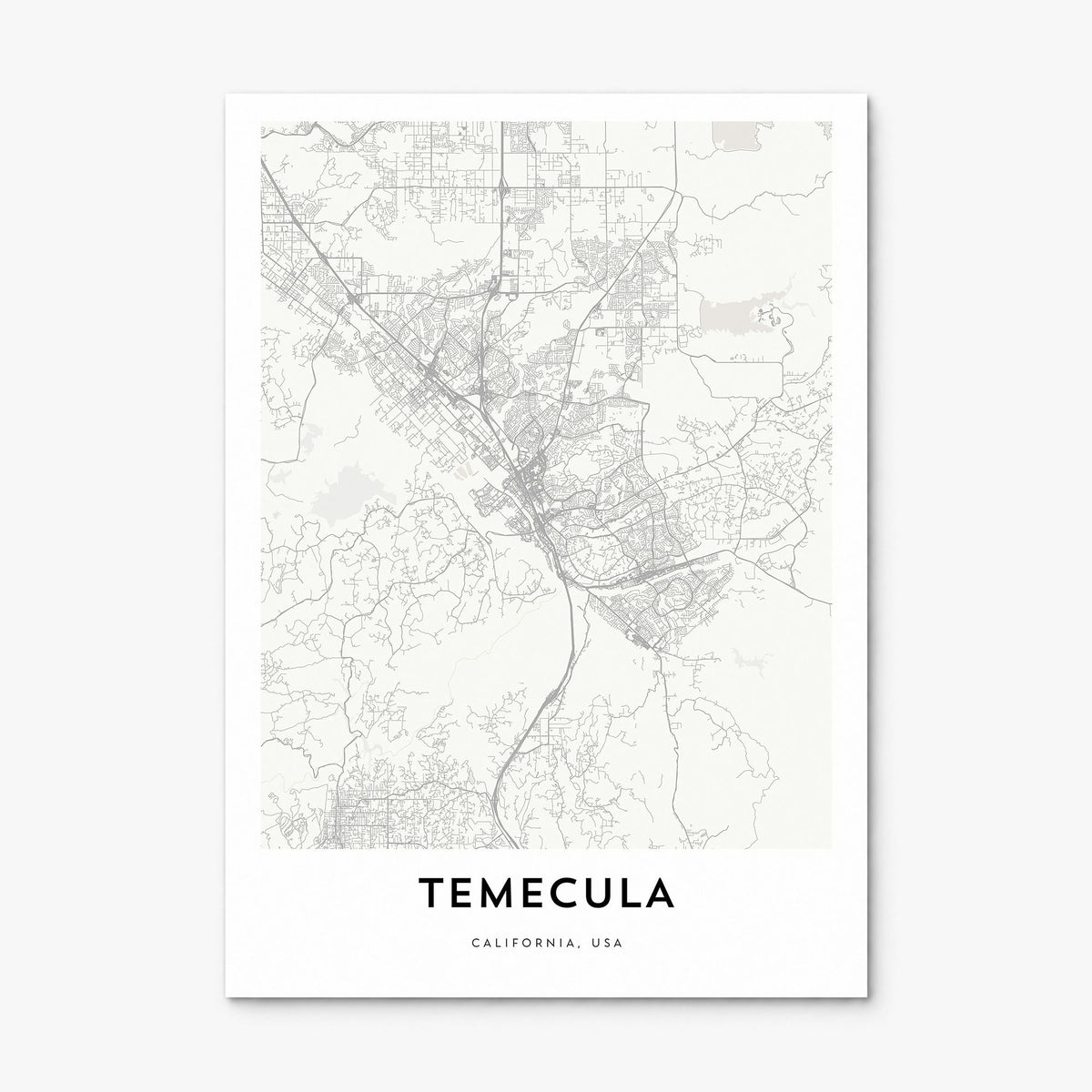 Temecula Map Poster, print only (unframed)