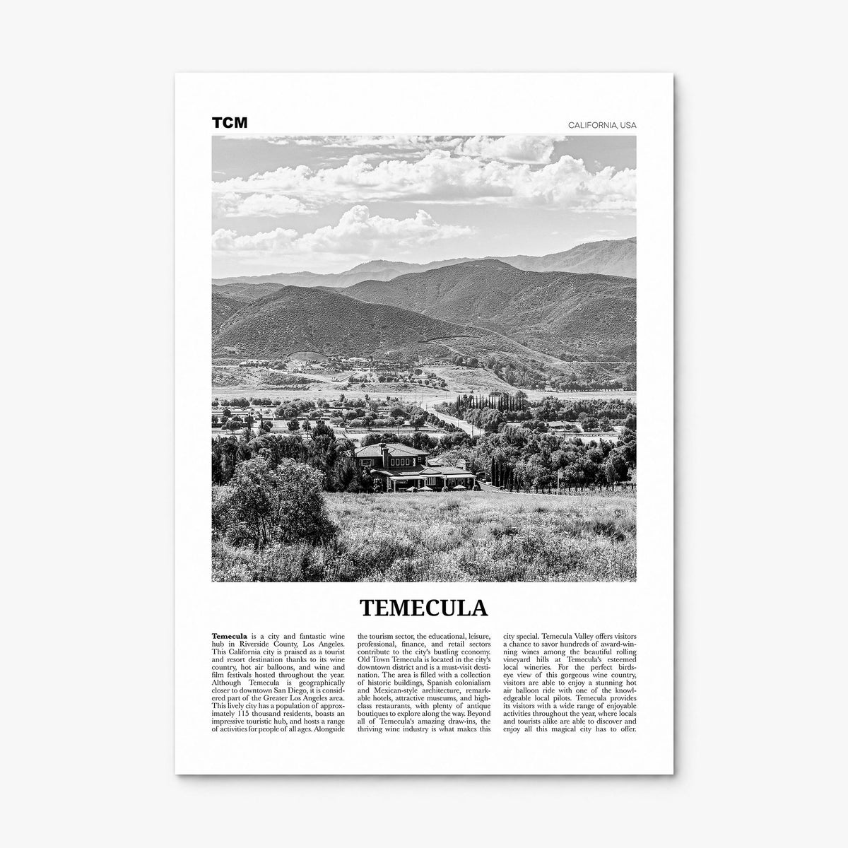 Temecula Newspaper Poster, print only (unframed)
