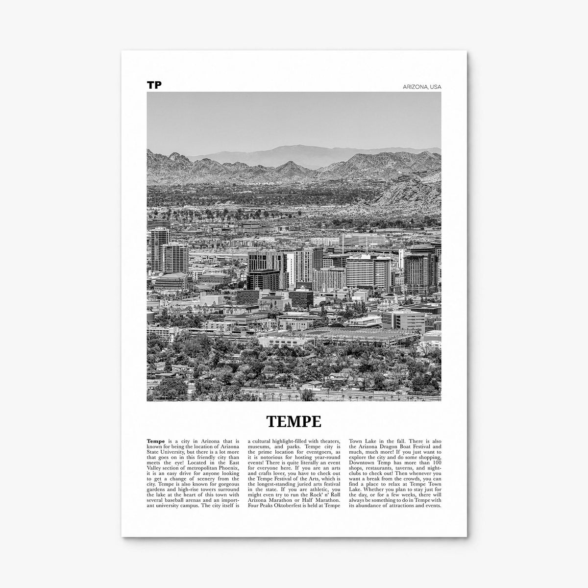 Tempe Newspaper Poster, print only (unframed)