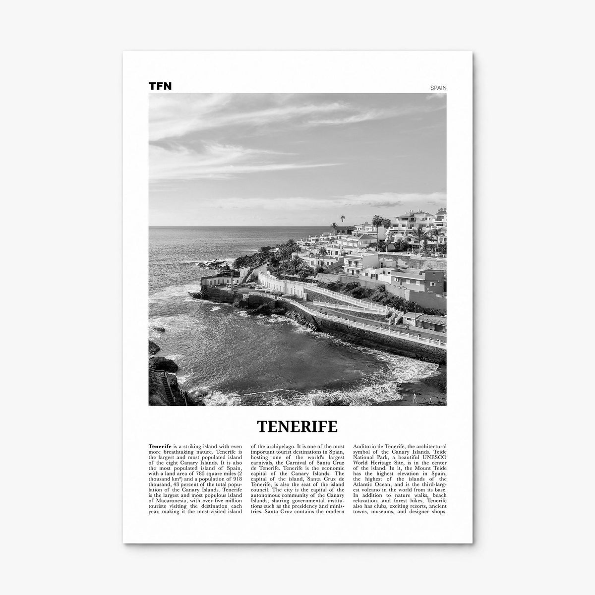 Tenerife Newspaper Poster, print only (unframed)