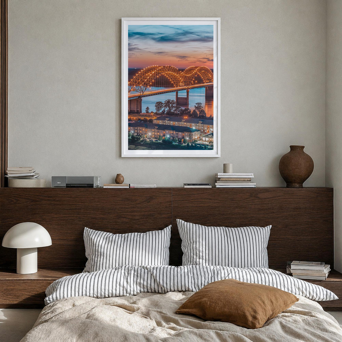 Tennessee no. 2 colorful photo poster of United States – vertical wall art in white wood frame with white border, hanging on