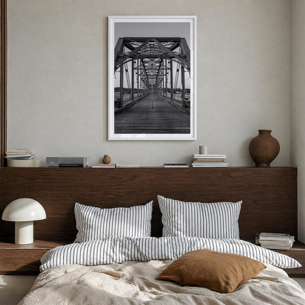 Tennessee no. 3 black & white photo poster of United States – vertical wall art in white wood frame with white border, hangin