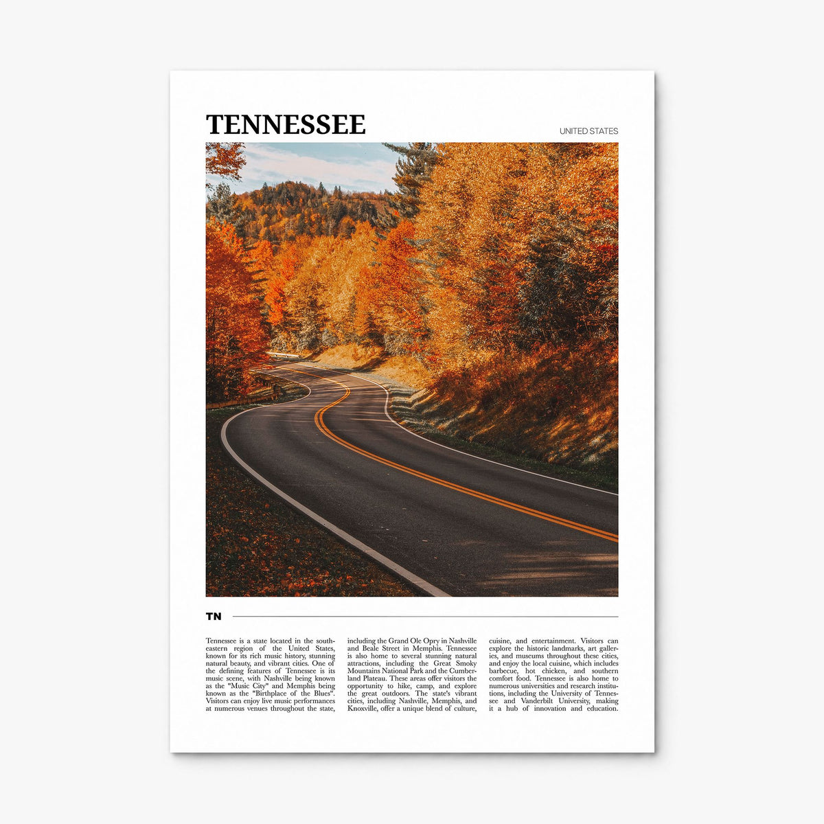 Tennessee Travel No 2 Poster, print only (unframed)