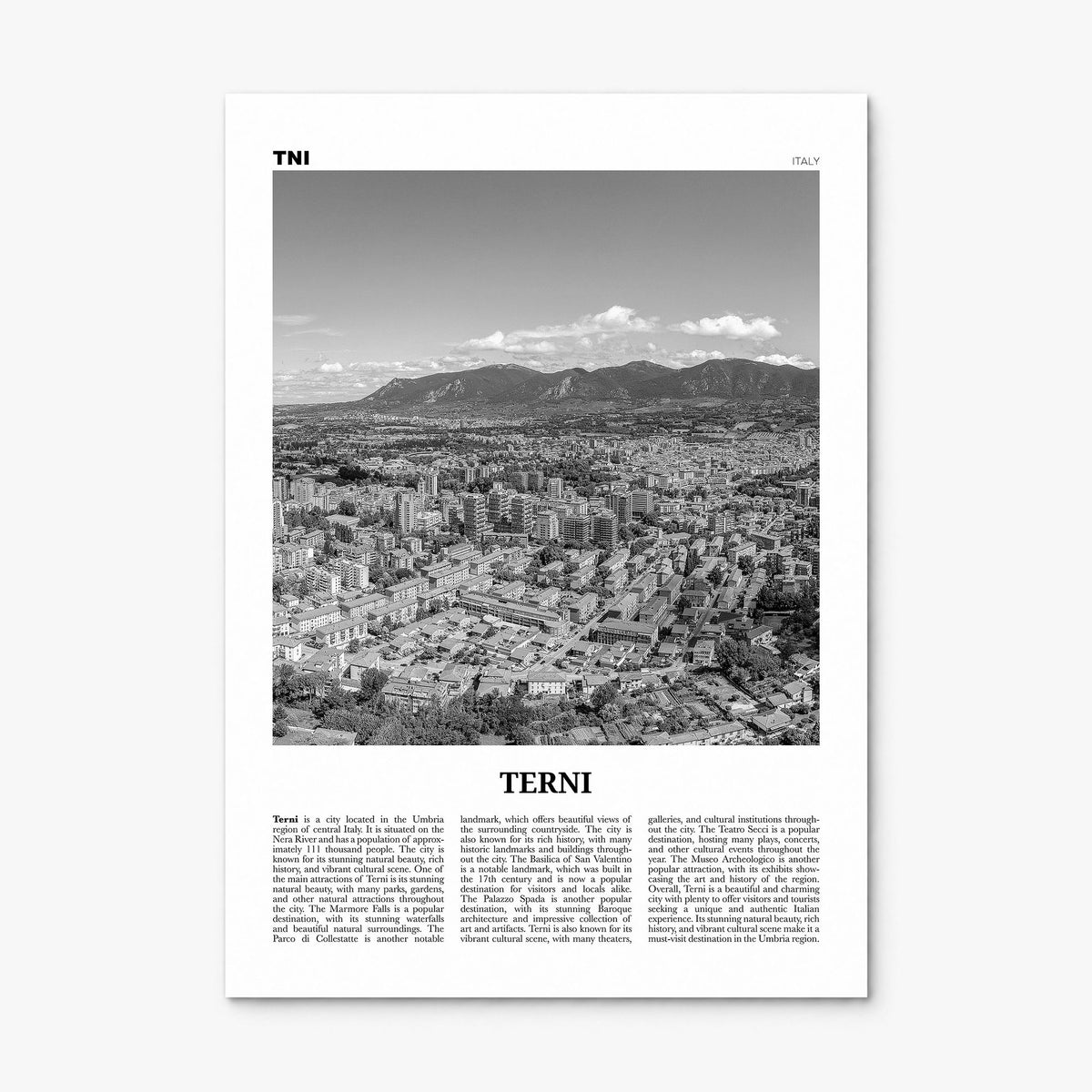 Terni Newspaper Poster, print only (unframed)
