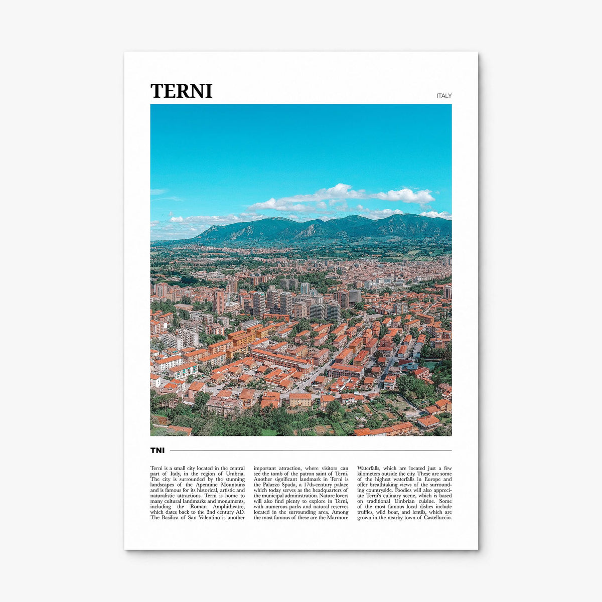 Terni Travel Poster, print only (unframed)