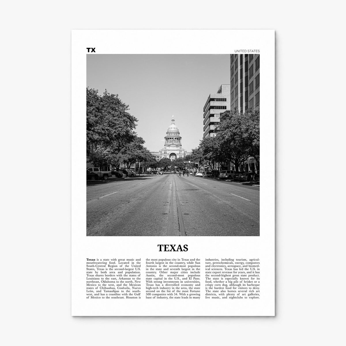 Texas Newspaper No 2 Poster, print only (unframed)