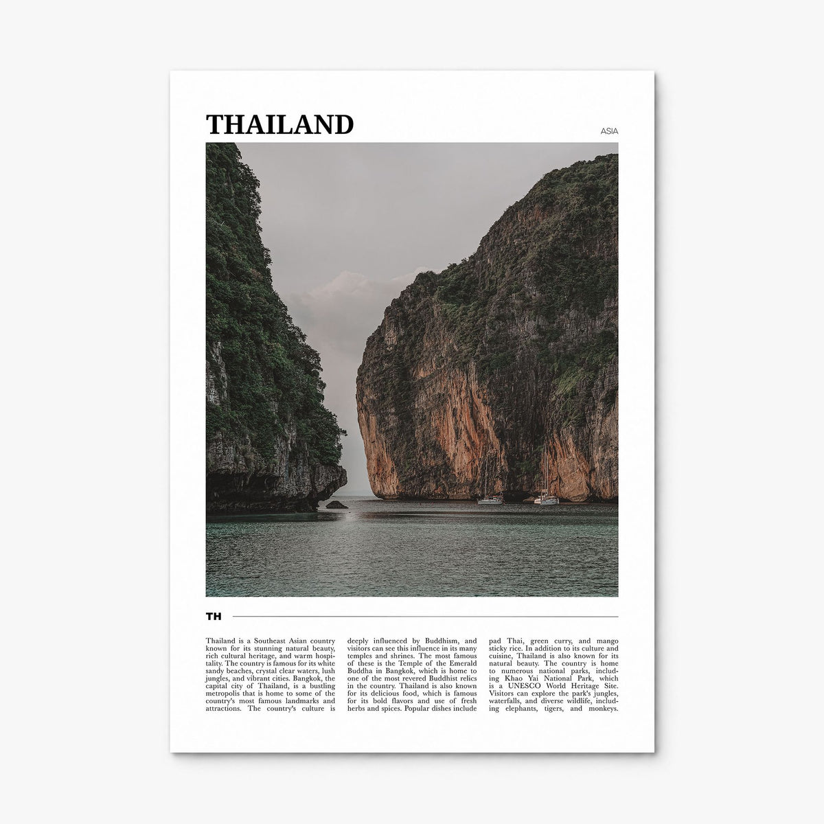 Thailand Travel Poster, print only (unframed)