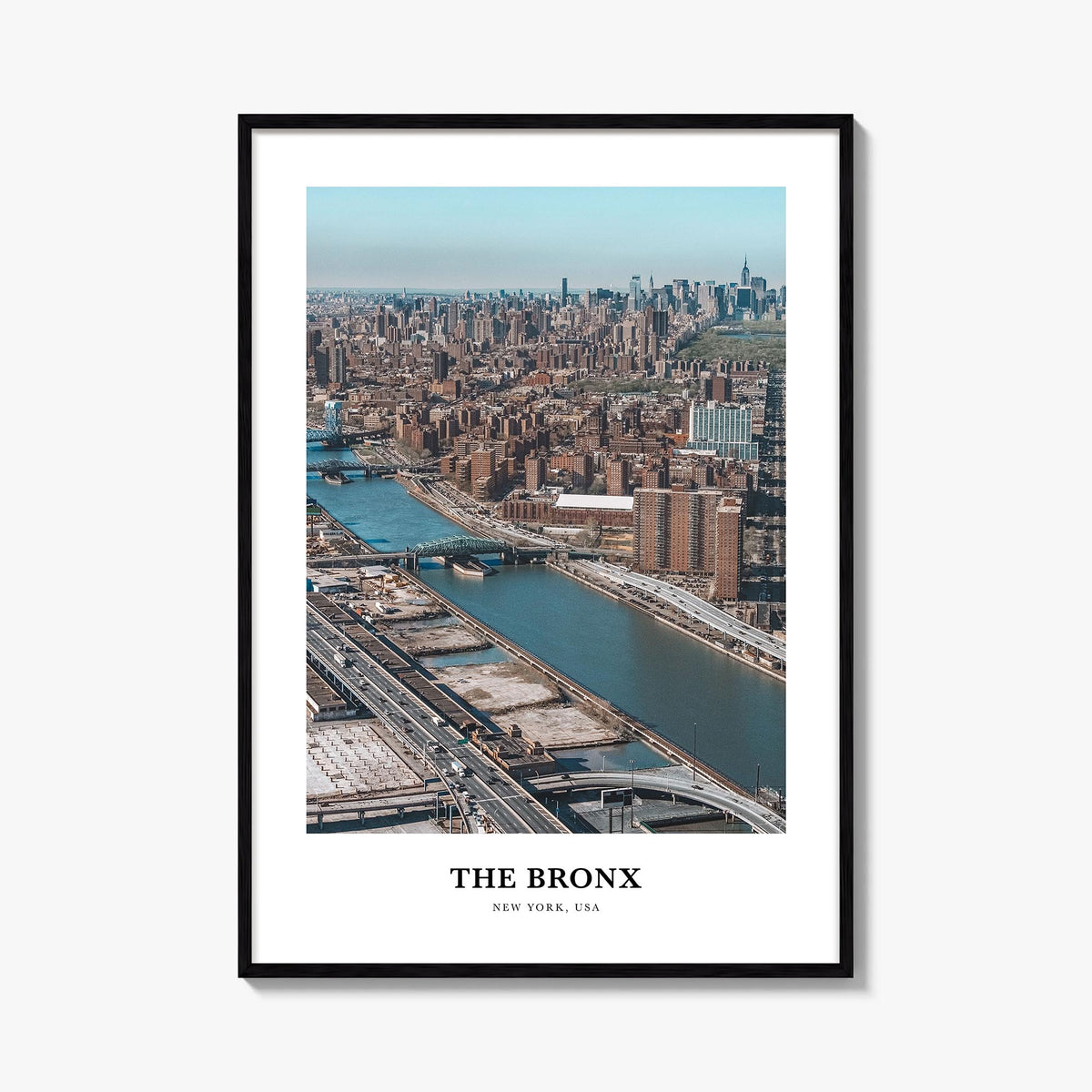The Bronx no. 2 colorful classic poster of New York City, New York – vertical wall art, unframed print shown in interior mock