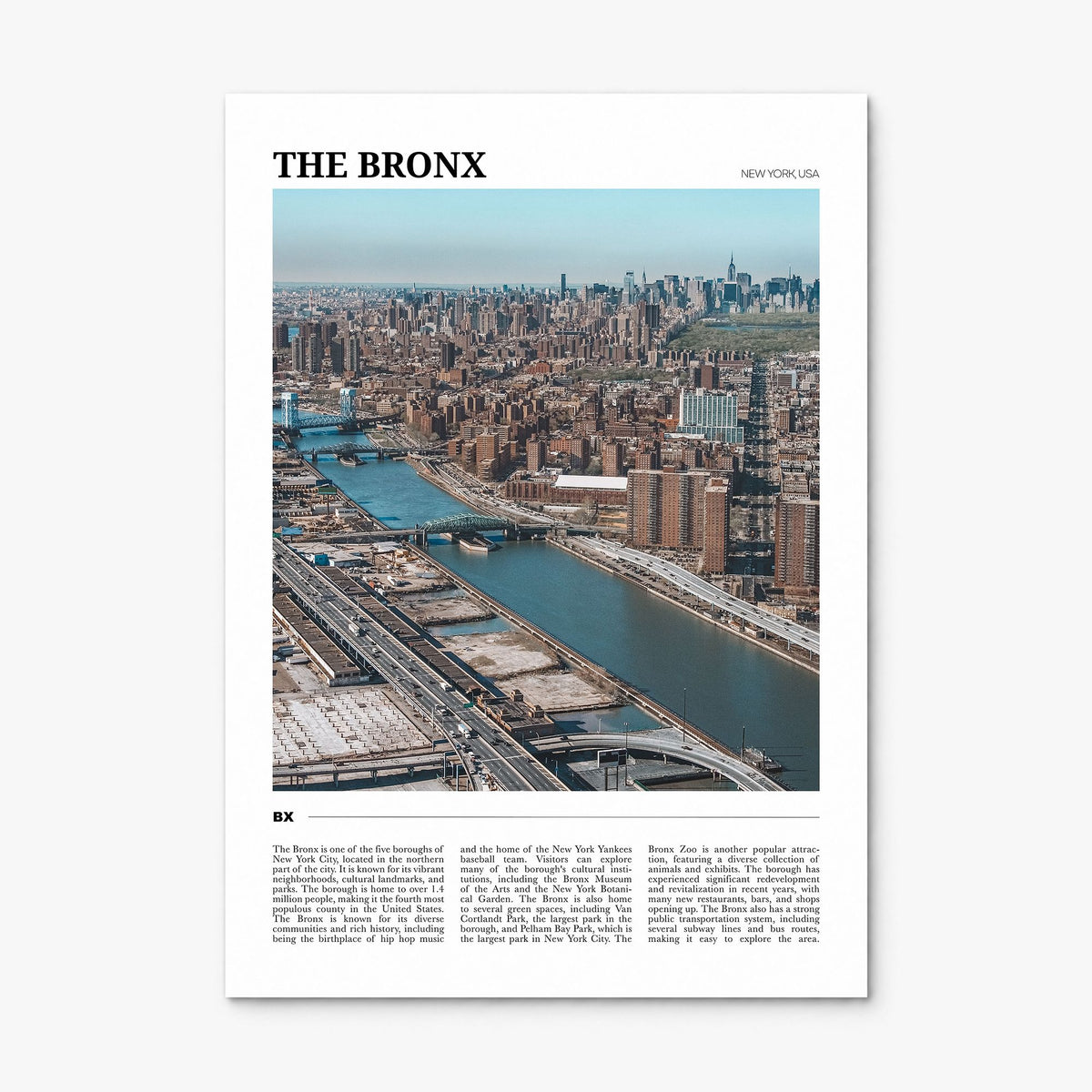 The Bronx Travel No 2 Poster, print only (unframed)