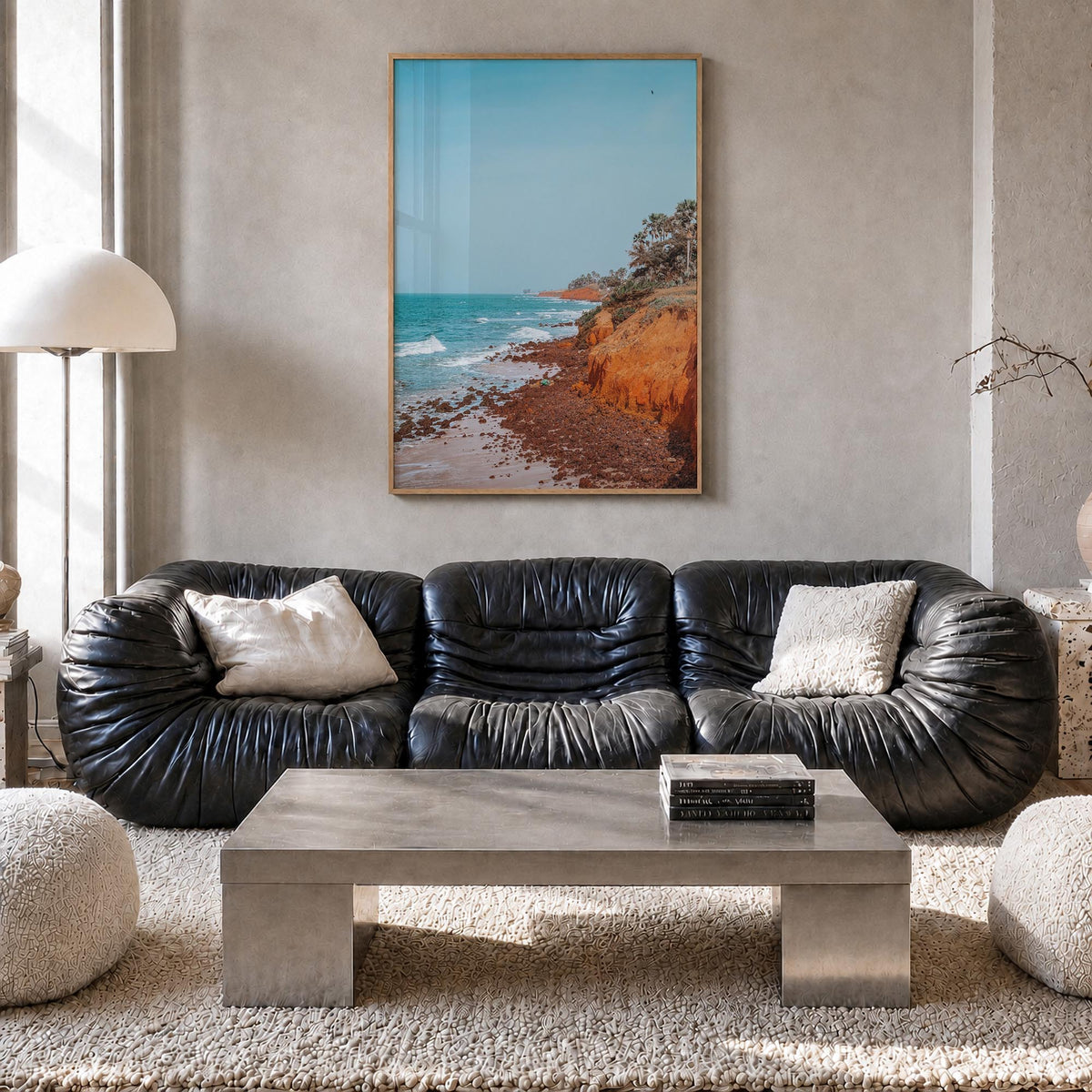 The Gambia colorful photo poster of Africa – vertical wall art in natural wood frame, hanging on wall