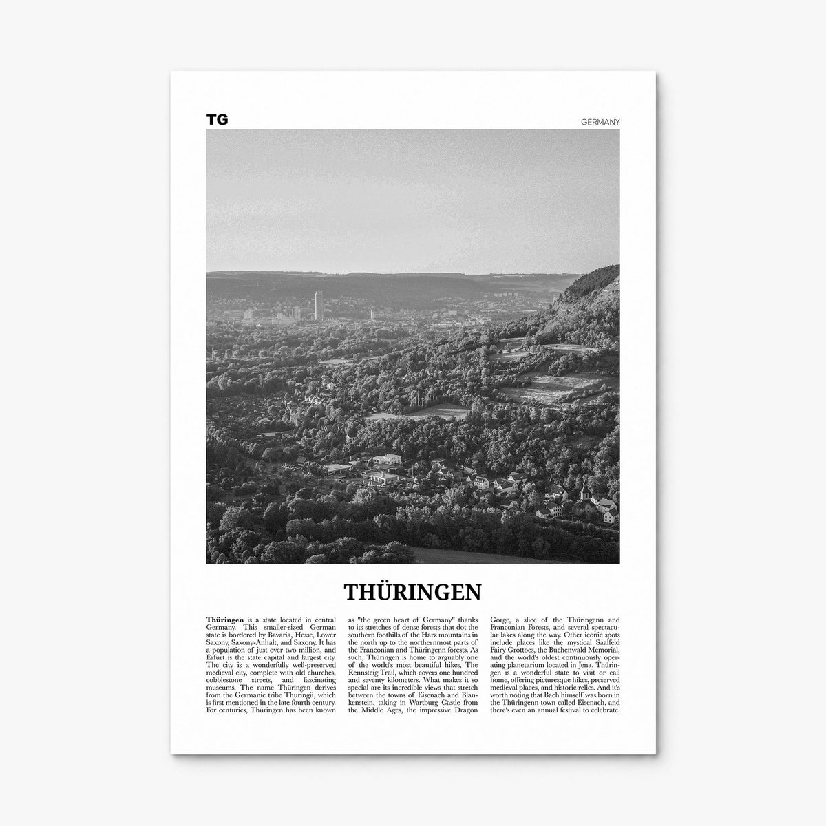 Thüringen Newspaper Poster, print only (unframed)