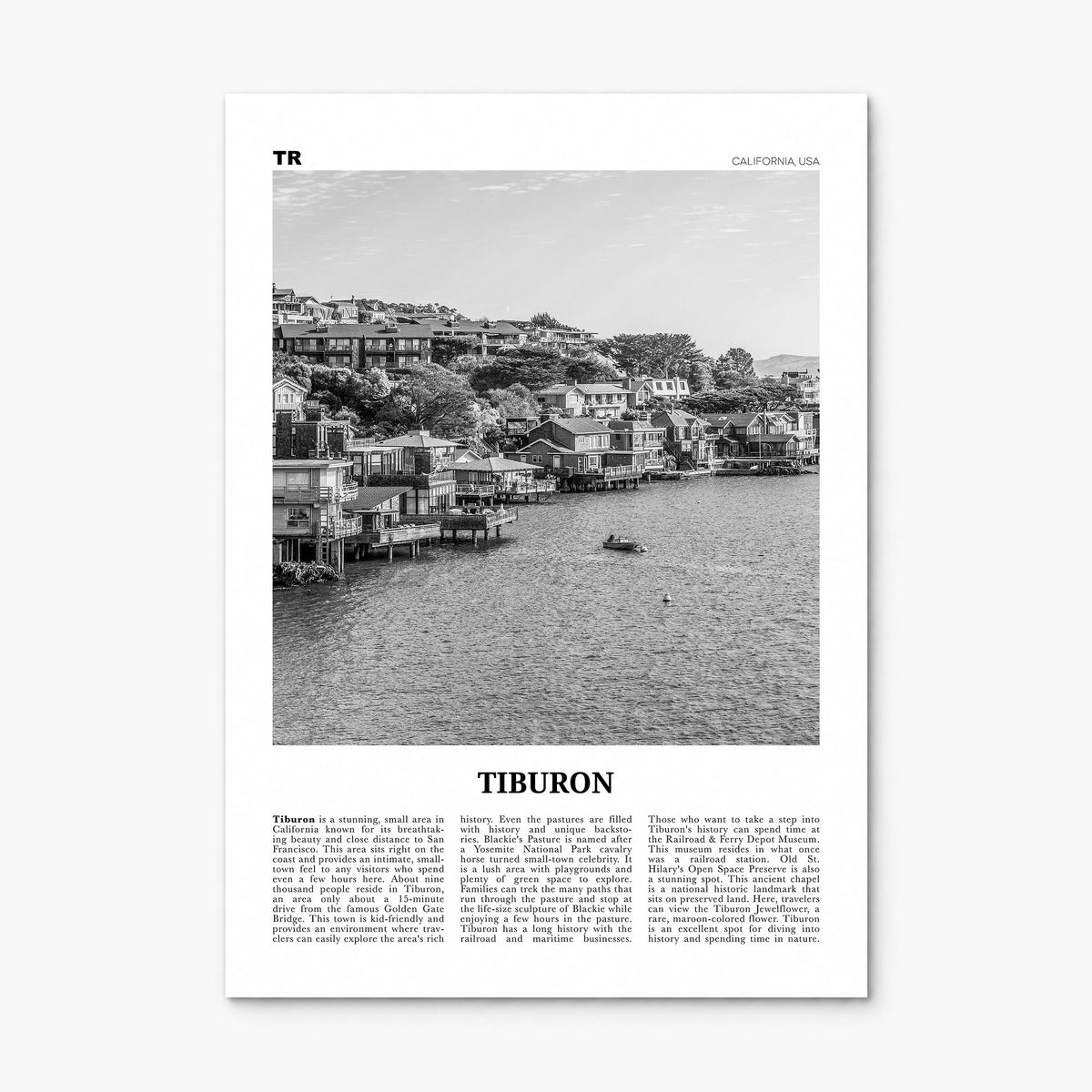 Tiburon Newspaper Poster, print only (unframed)