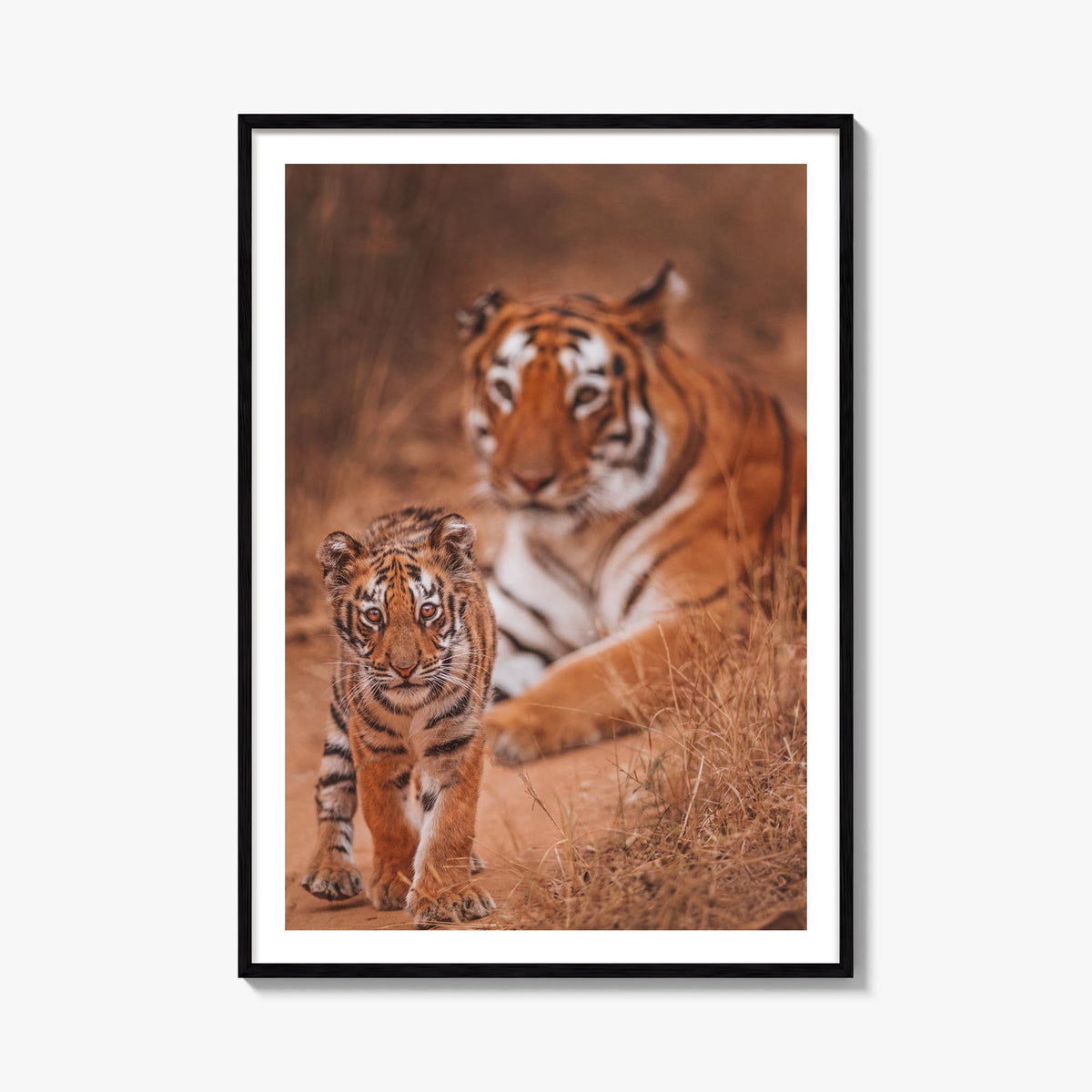 Tiger colorful photo poster – vertical wall art, unframed print shown in interior mockup