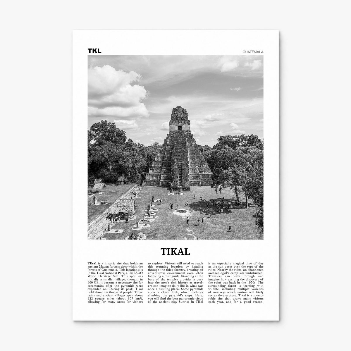 Tikal Newspaper Poster, print only (unframed)