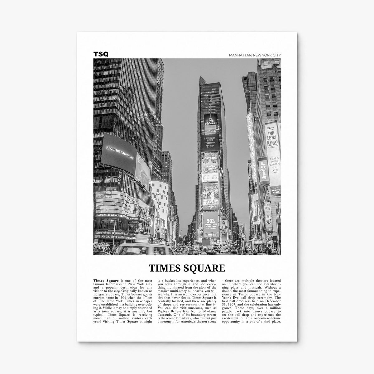 Times Square Newspaper Poster, print only (unframed)
