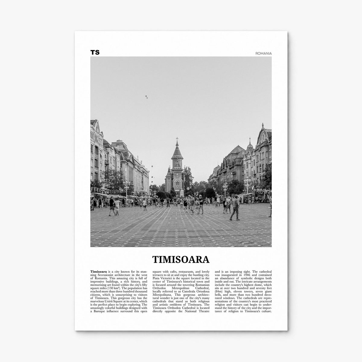 Timișoara Newspaper No 1 Poster, print only (unframed)
